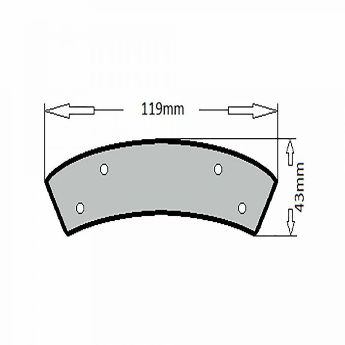 Handbrake linings c/w rivets - Image 2