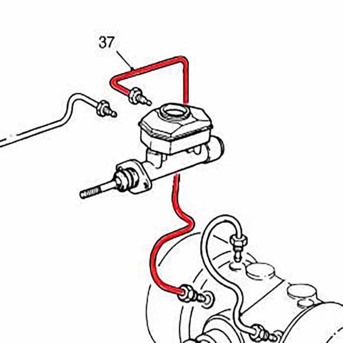 Brake pipe - cyl to rear axle (Newage axle dumper only)