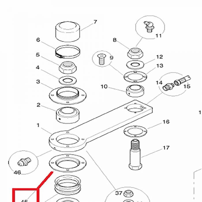 Top plate for dust seal 5-10 ton dumpers after 1998