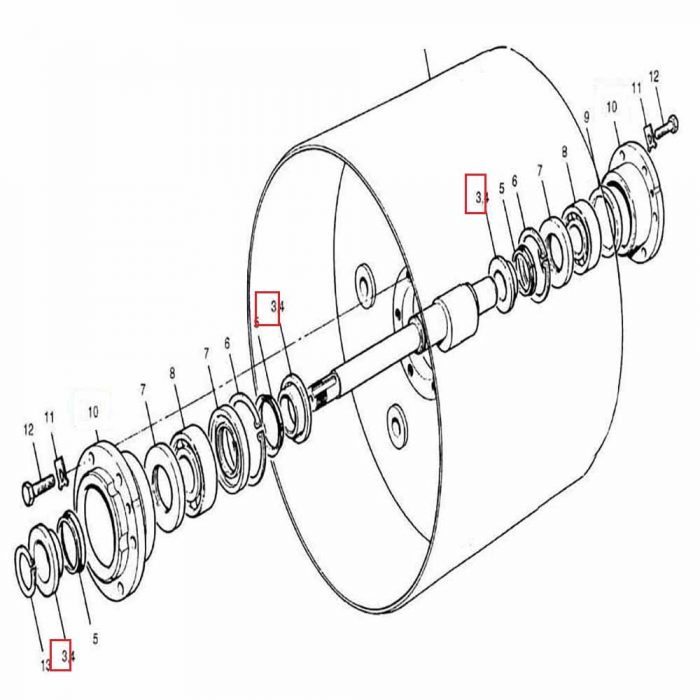 1718-160 Retainer seal on drum shaft
