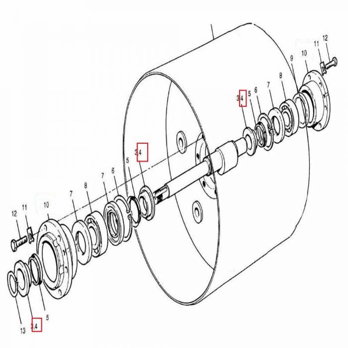 1718-163 O'Ring on drum shaft
