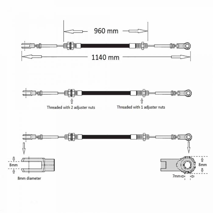 Handbrake cable HDX1000 - Image 2