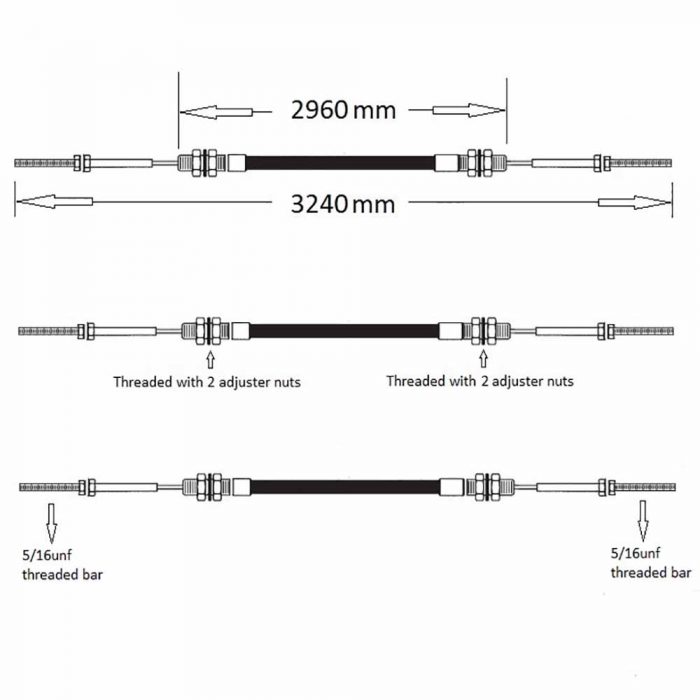 Handbrake cable SX3000 approx pre 2002 - Image 2