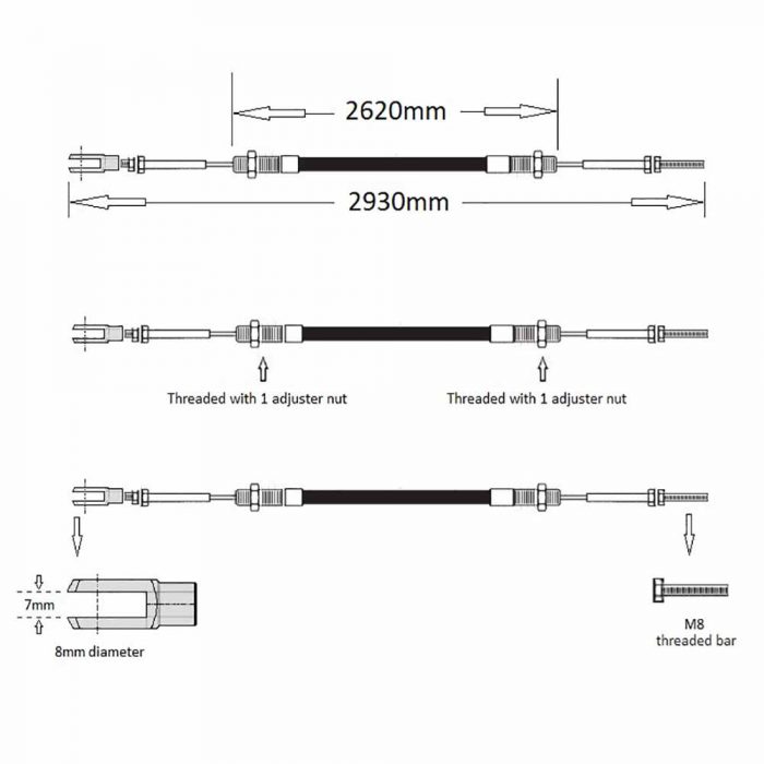 Handbrake cable 2-3 ton Terex approx 1992-2002 - Image 2