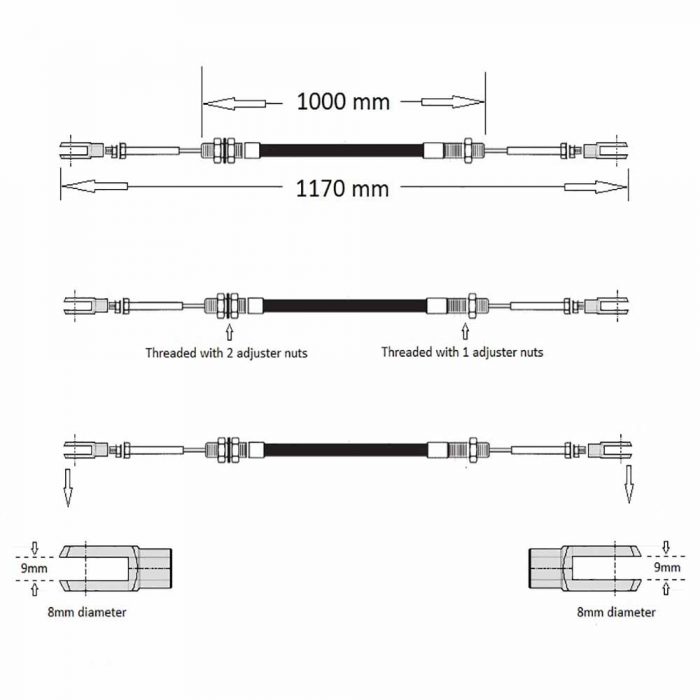 Clutch cable 2-3 ton Terex approx 1992-2001 - Image 2