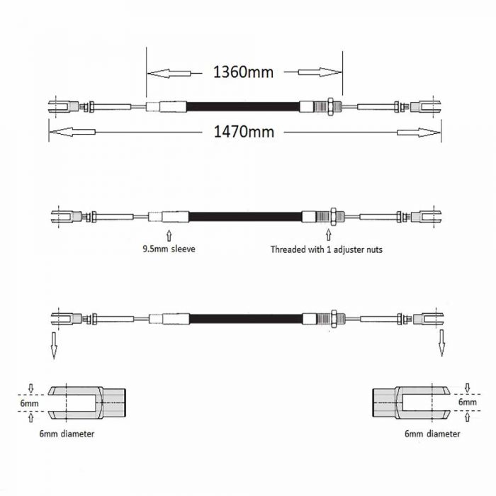 1714-70 Vibrator Clutch cable - Image 3