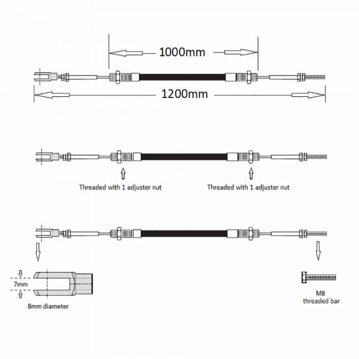 Handbrake cable Benford TT2000-TT2500 47" - Image 2