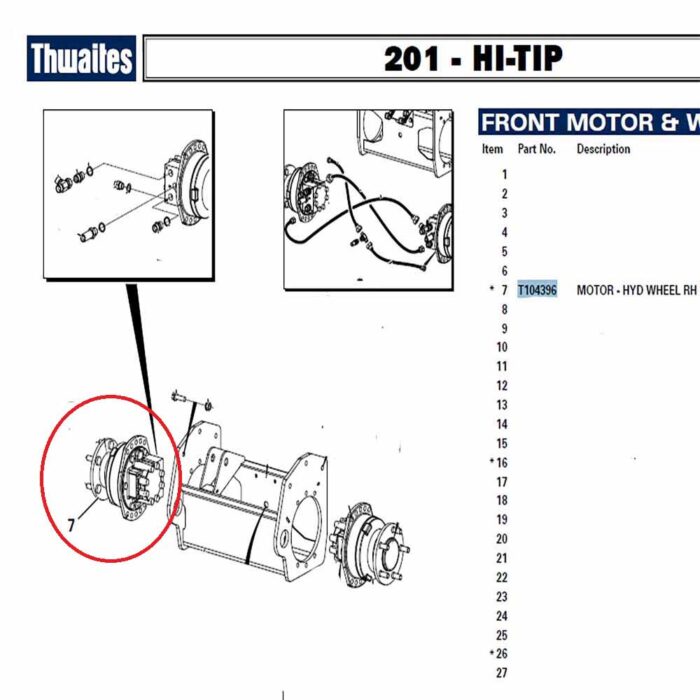 Hydraulic drive motor front o/s