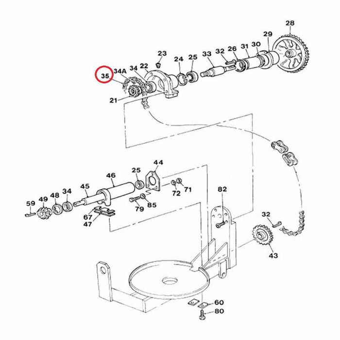 Winget mixer 100T drum drive chain