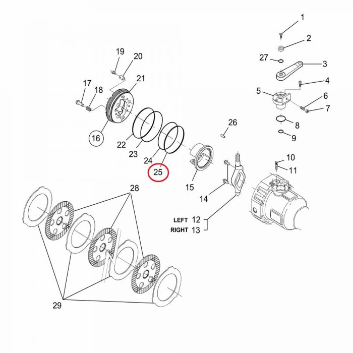 Brake piston back-up ring
