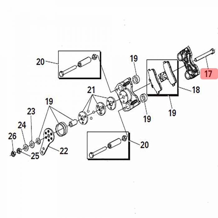 Centre caliper bolt for Thwaites 102464 n/type caliper