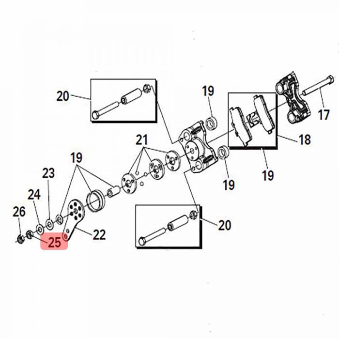 Adjuster nut for Thwaites 102464 n/type caliper