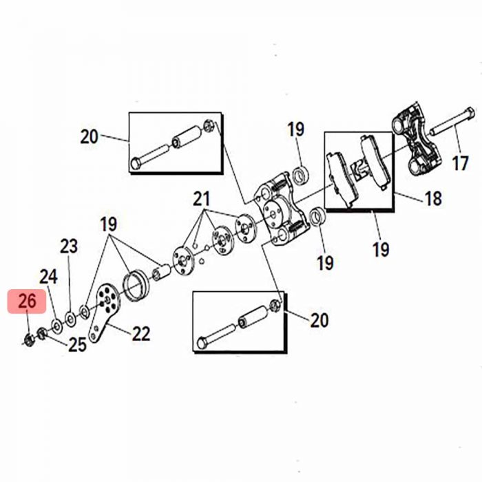 Jam adjuster nut for Thwaites 102464 n/type caliper