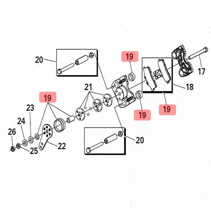 Wear kit + pads for Thwaites 102464 n/type caliper