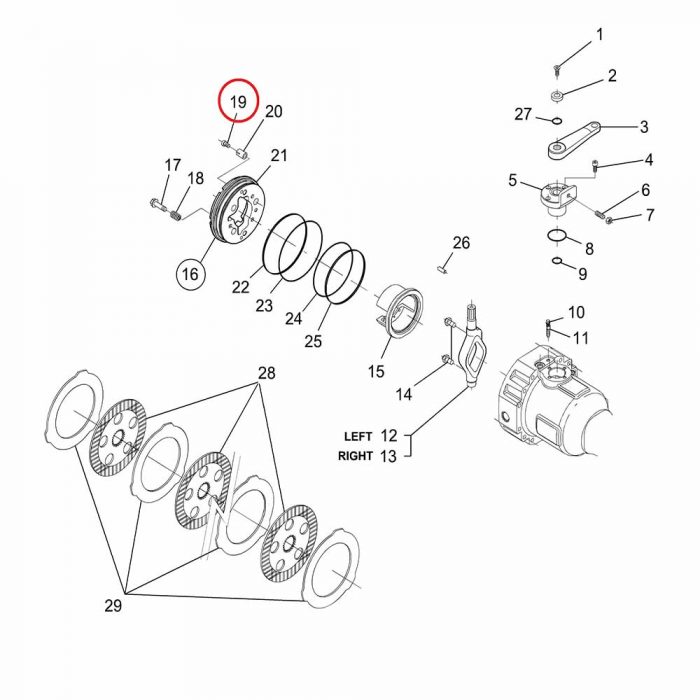 Adjuster bolt on brake piston