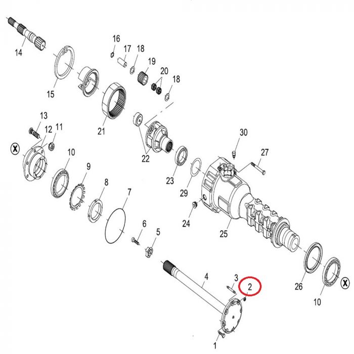 Half shaft locking nut for stud