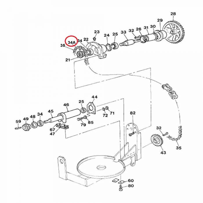 Winget mixer 100T drum drive sprocket grub screw