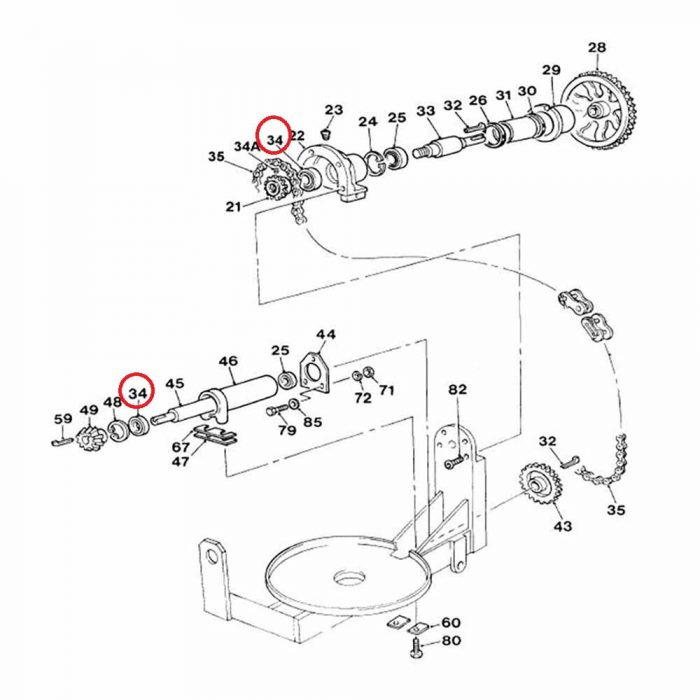 Winget mixer 100T drum drive bearing