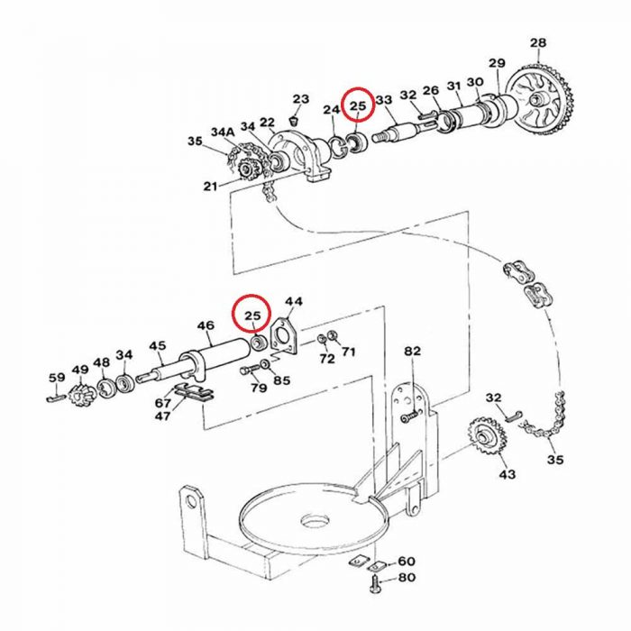 Winget mixer 100T drum drive bearing