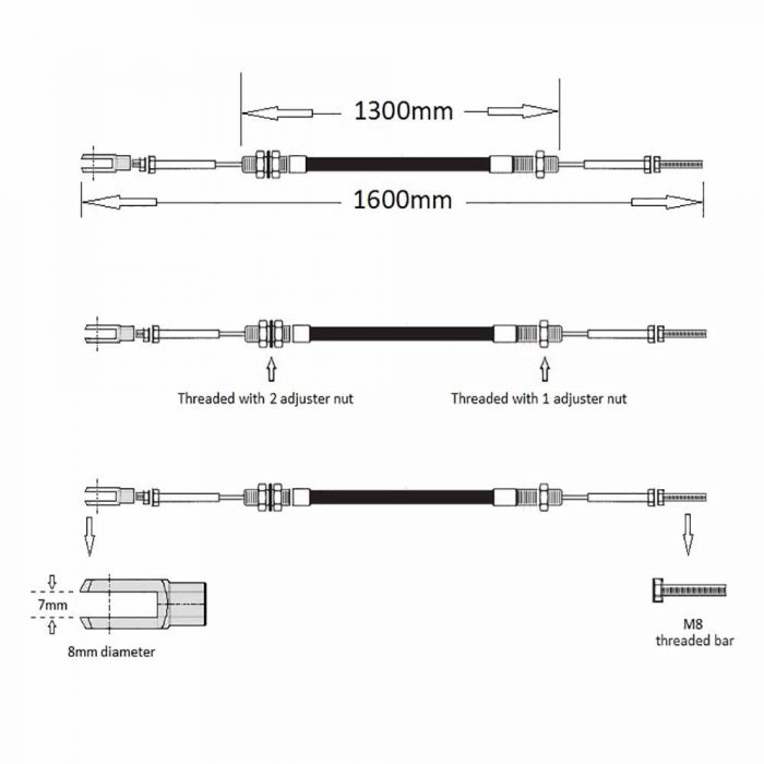 Handbrake cable 5&6 ton Terex/Mecalac approx 2009 onwards - Image 2