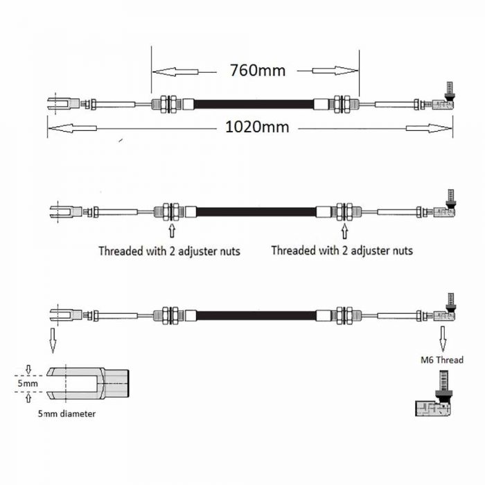 Throttle cable 40" various Thwaites 2-4 ton dumpers with Yanmar engines see description - Image 2