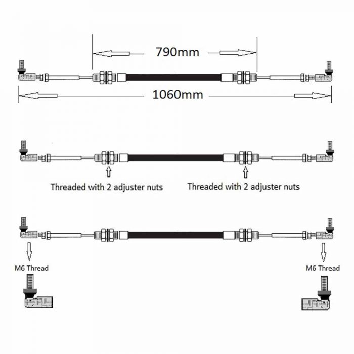 Throttle cable 42" various Thwaites 1.5-4.5 ton dumpers with Yanmar engines see description - Image 2