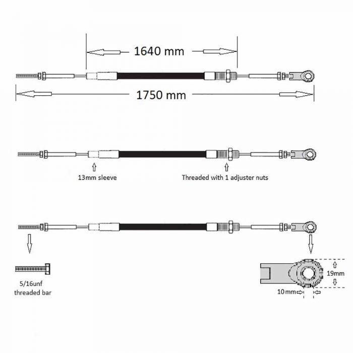 Handbrake cable Thwaites Orline - Image 2