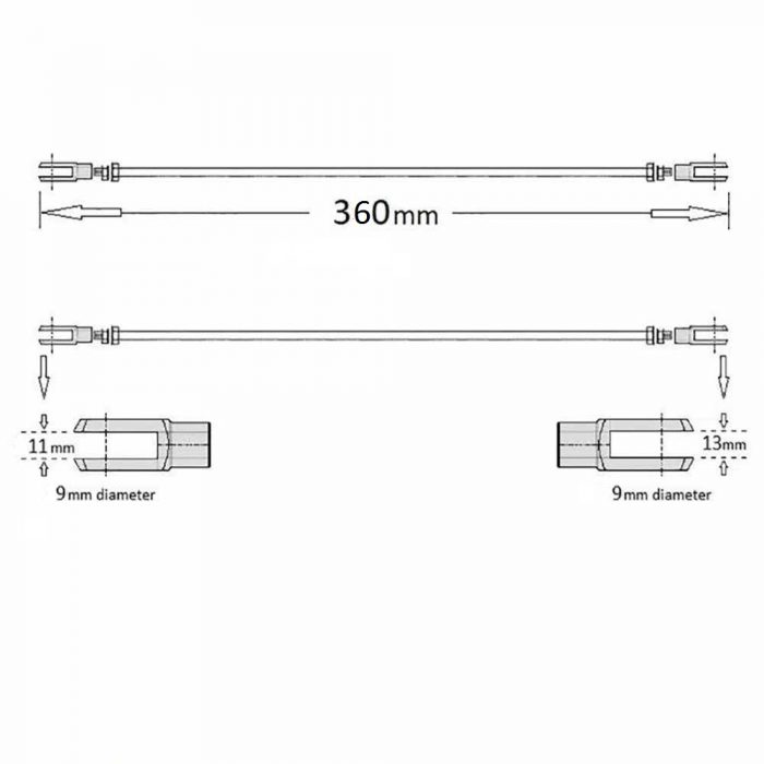 Clutch cable Thwaites 3ton mach 070 & 073 fitted with Perkin KF50338 engine - Image 2