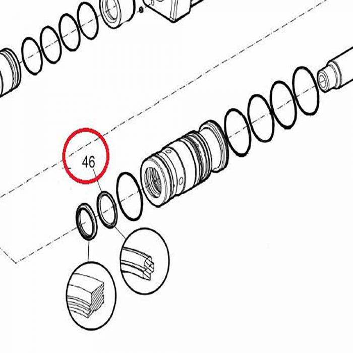 Piston rod seal - (contained in SB152 seal kit)