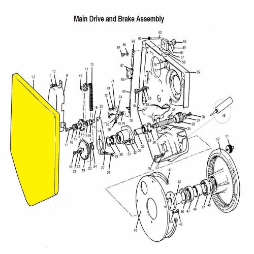 Main drive & brake assembly