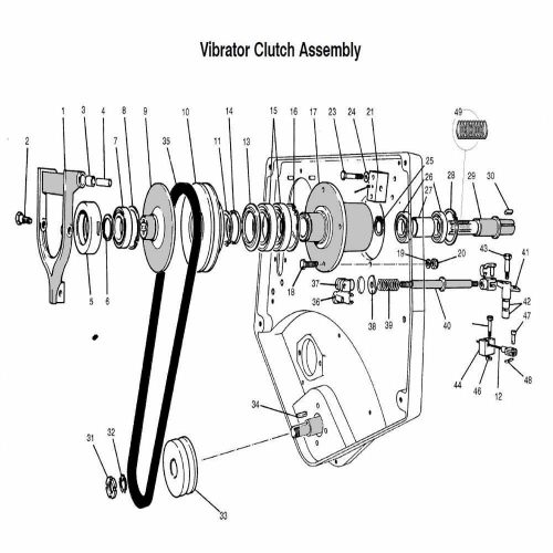 Vibrator clutch assembly