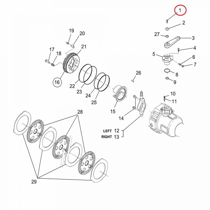 Brake arm countersunk bolt