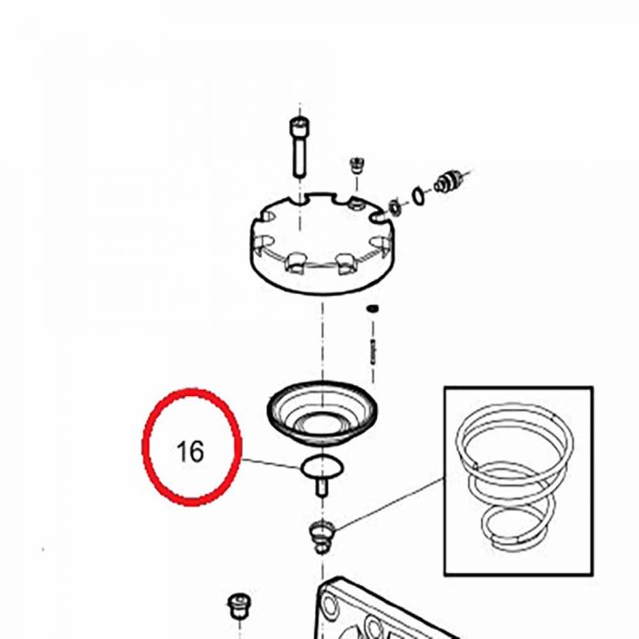 Diaphragm support - (contained in SB152 Accumulator kit)