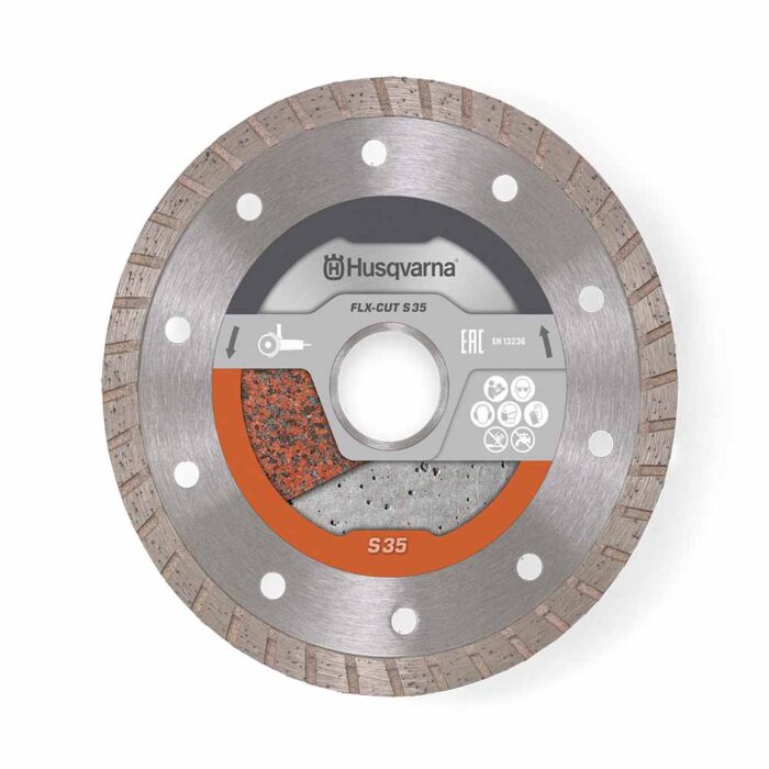 Husqvarna 230mm Diamond Cutting Disc - Granite, Hard/Medium Cured Concrete, Roof tile Blade